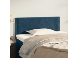 Vidaxl Cabeceira De Cama Veludo 100x5x78/88 Cm Azul-escuro