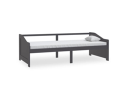 Sofá Cama de 3 Lugares 90x200 cm Pinho Maciço Cinzento Escuro MAISON EXCLUSIVE