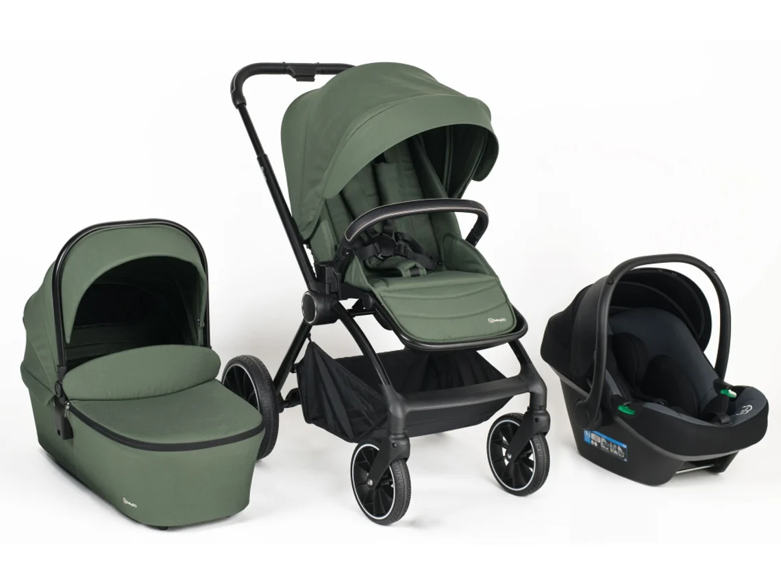 Carrinho De Bebé 3 In 1 Com Cadeira Auto Babygo Harmony Green