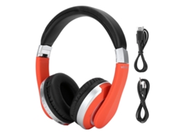 Fone De Ouvido Bluetooth Plegável Over Ear Estéreo Com Microfone Para Jogos Laranja