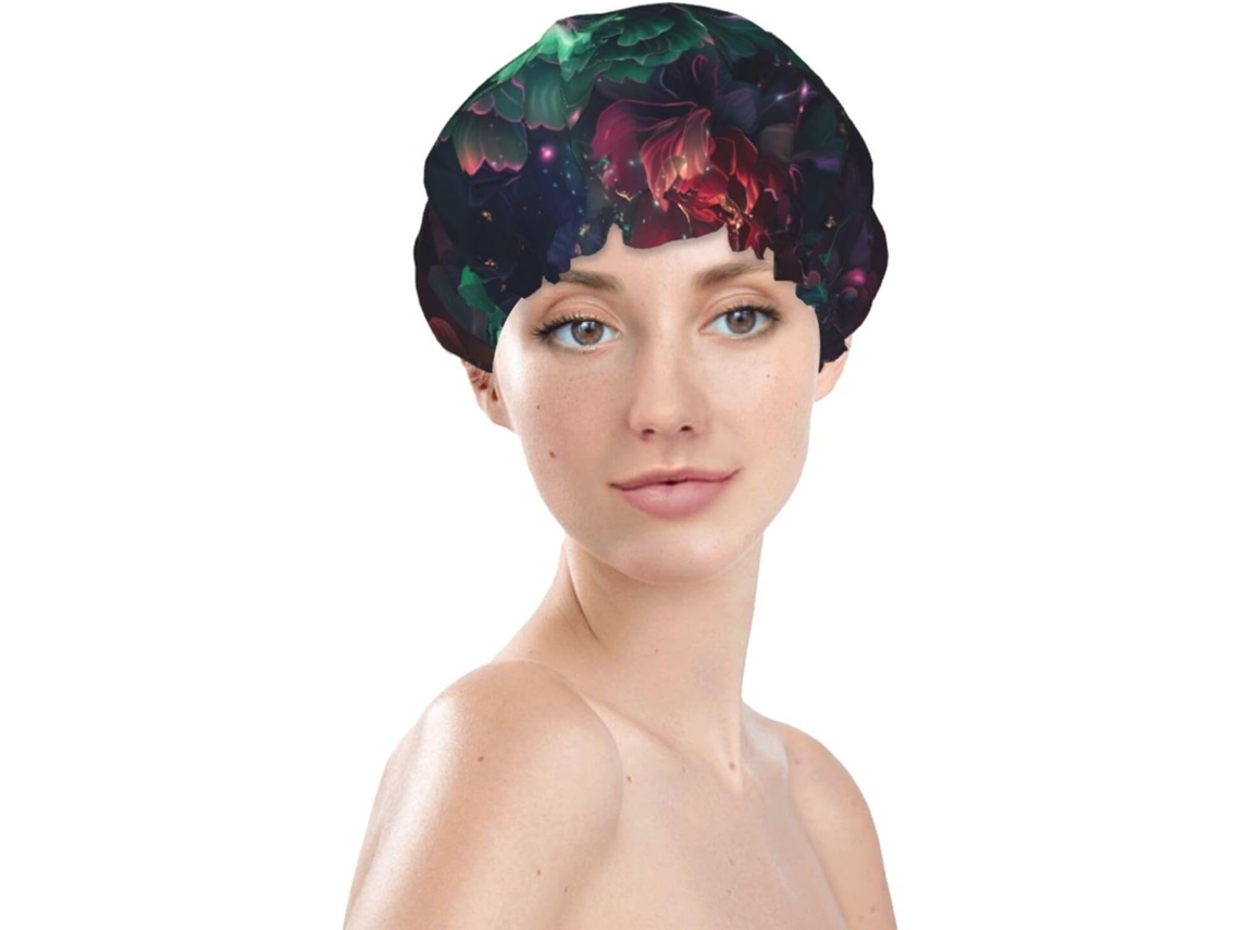 Touca De Banho Feminina, Reutilizável, Impermeável, Dupla Camada, Com Elástico, Ideal Para Cabelos Longos, Nas Cores