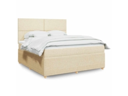 Vidaxl Cama Com Molas/colchão 180x200 Cm Tecido Cor Creme
