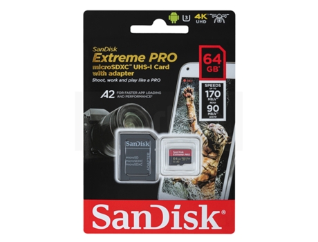 Cartão de Memória SANDISK Micro SDXC Extreme Pro 64 GB