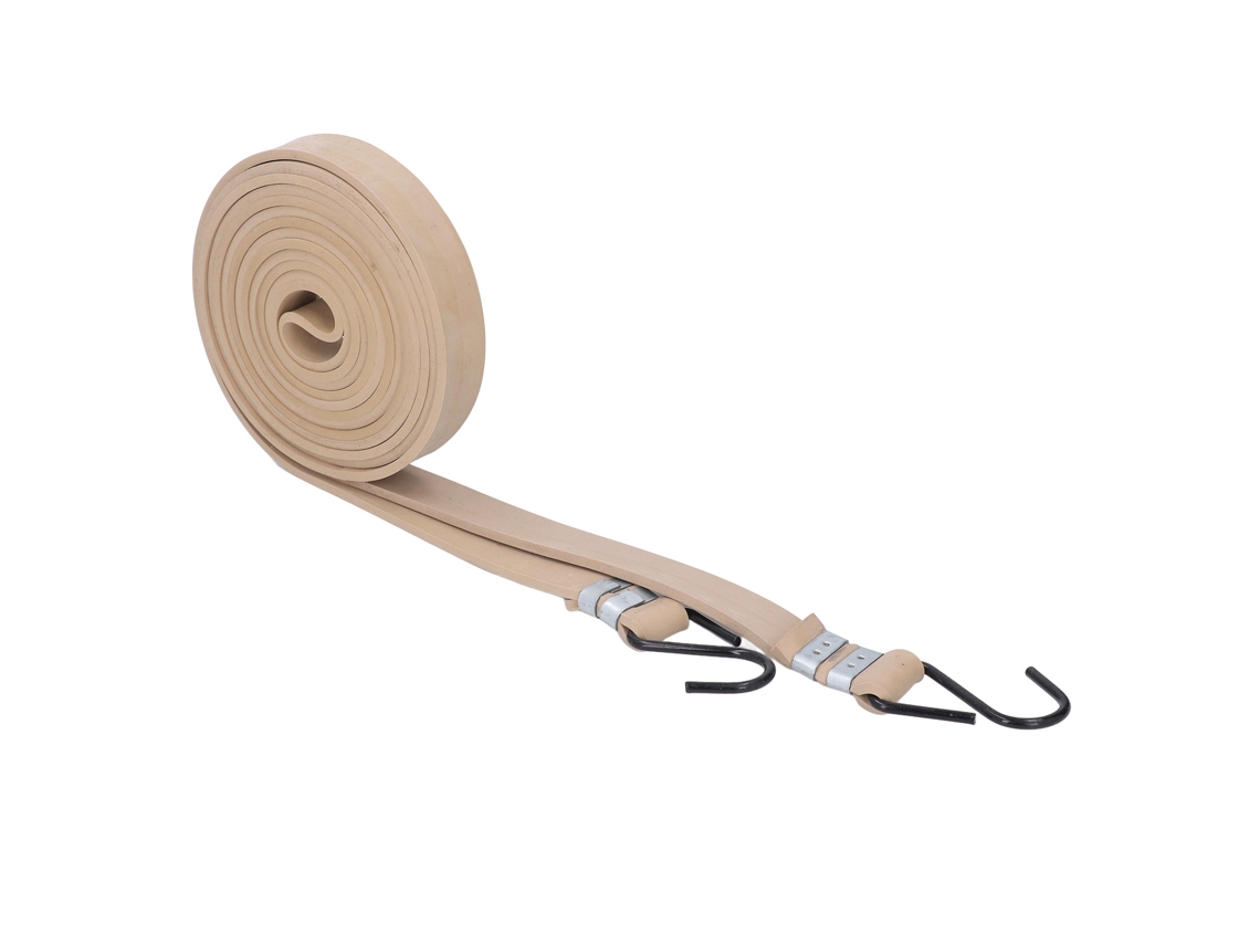 Corda elástica plana, 2,4 cm de largura e 4,6 mm de espessura, resistente, com gancho para transporte de bagagem, 4 m/13,12 pés