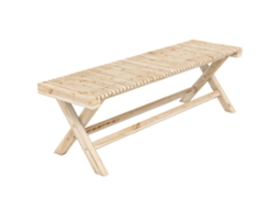 Banco de Jardim em Madeira Maciça assento Ripado Efeito Madeira Natural 140x40x43cm BTFORUS