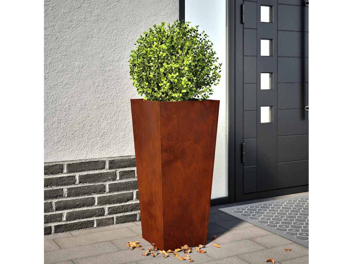 Vidaxl Plantador De Jardim 35x35x75 Cm Aço Resistente Às Intempéries