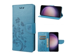 Capa De Celular Flip Em Couro Com Estampa De Borboleta E Flor Para Samsung Galaxy S23+ 5g