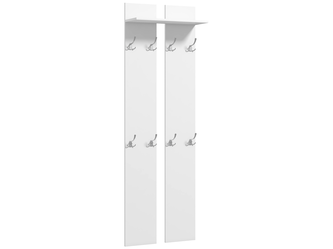 Móvel Cabide de Entrada Melamina de Madeira Cor Branco 55x21,3x170 cm Homcom