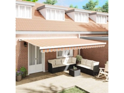 Vidaxl Toldo Retrátil Multicolor 500 × 300 Cm Lona E Alumínio