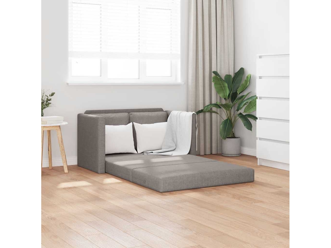 Vidaxl Sofá-cama Sem Pés 112x174x55 Cm Tecido Cinza-acastanhado