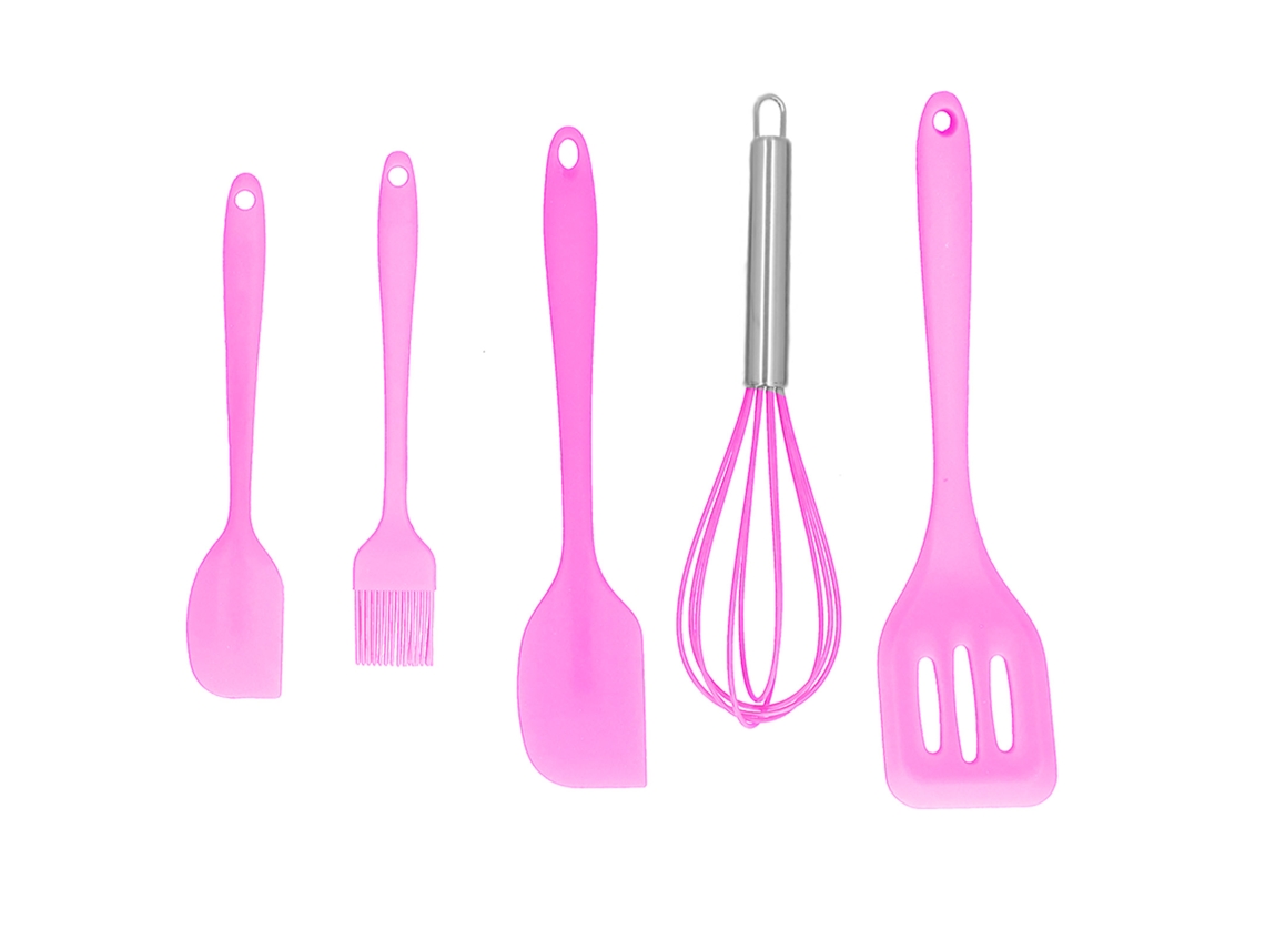 Conjunto 5 Espátulas Silicone LAXISCREED Cozinha Rosa