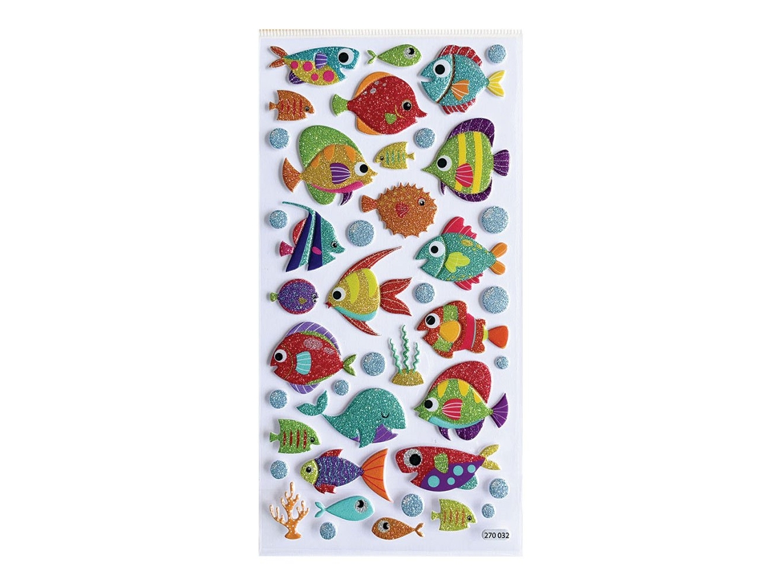 Adesivos Brilhantes de Peixes Tweeny Foamy Coloridoglobal Gift
