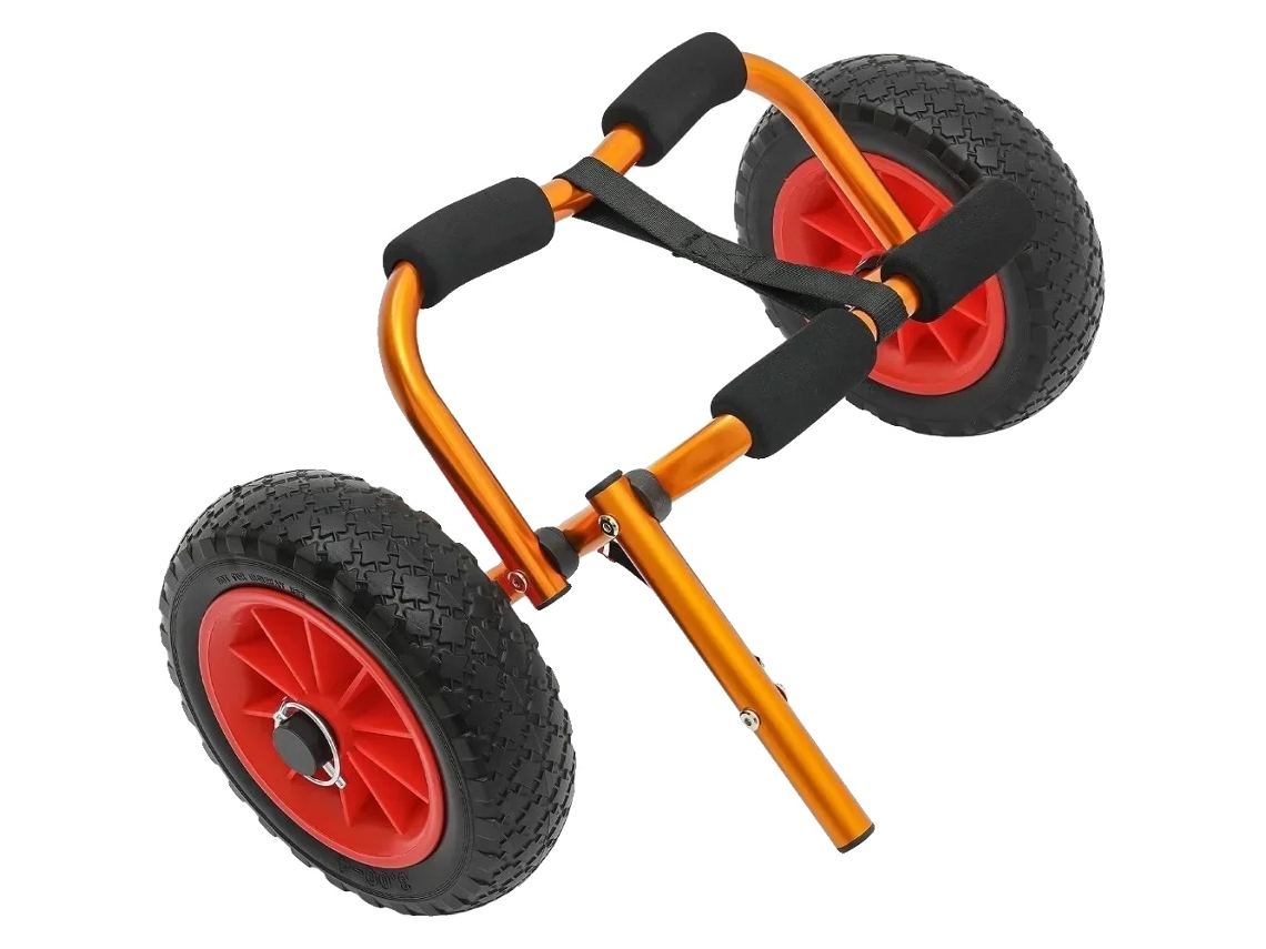 Carrinho De Caiaque, Capacidade De Carga De 80 Kg, Design Dobrável, Laranja