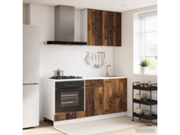 Vidaxl Unidade De Cozinha Kalmar 5 Pcs Madeira Antiga