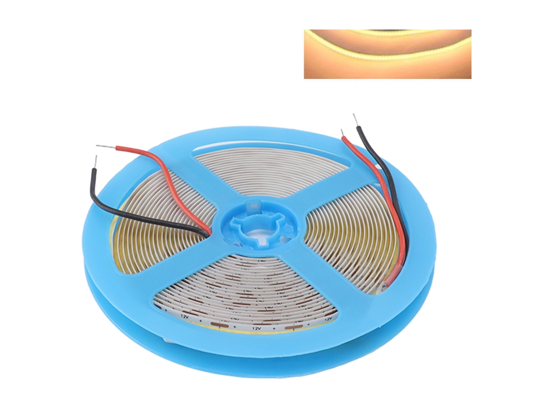 2026 tira Led Flexível Cob Autoadesiva 12v 90 Cri 110lm 5m 3000k Luz Quente