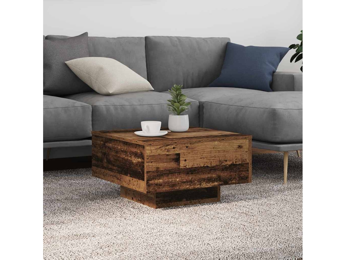 Vidaxl Mesa De Centro Madeira Antiga 55 X 55 X 31 Cm