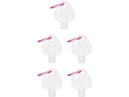Conjunto De 5 Frascos De Viagem De 50ml Com Gancho De Plástico, Organizador De Líquidos.