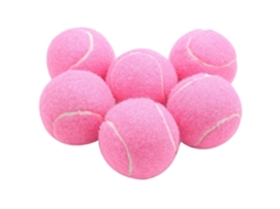 Pacote com 6 Bolas de Tênis Rosa, Resistentes Ao Desgaste, Elásticas, para Treinamento, 66 Mm, Ideais para Iniciantes no Tênis Feminino.