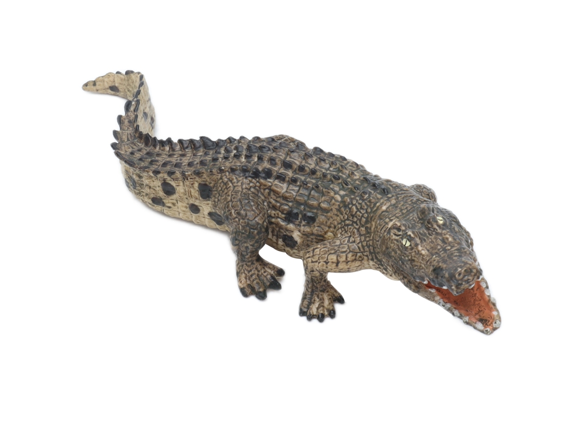 Modelo realista de crocodilo simulado da ATS, figura de animal selvagem para coleção e educação científica.