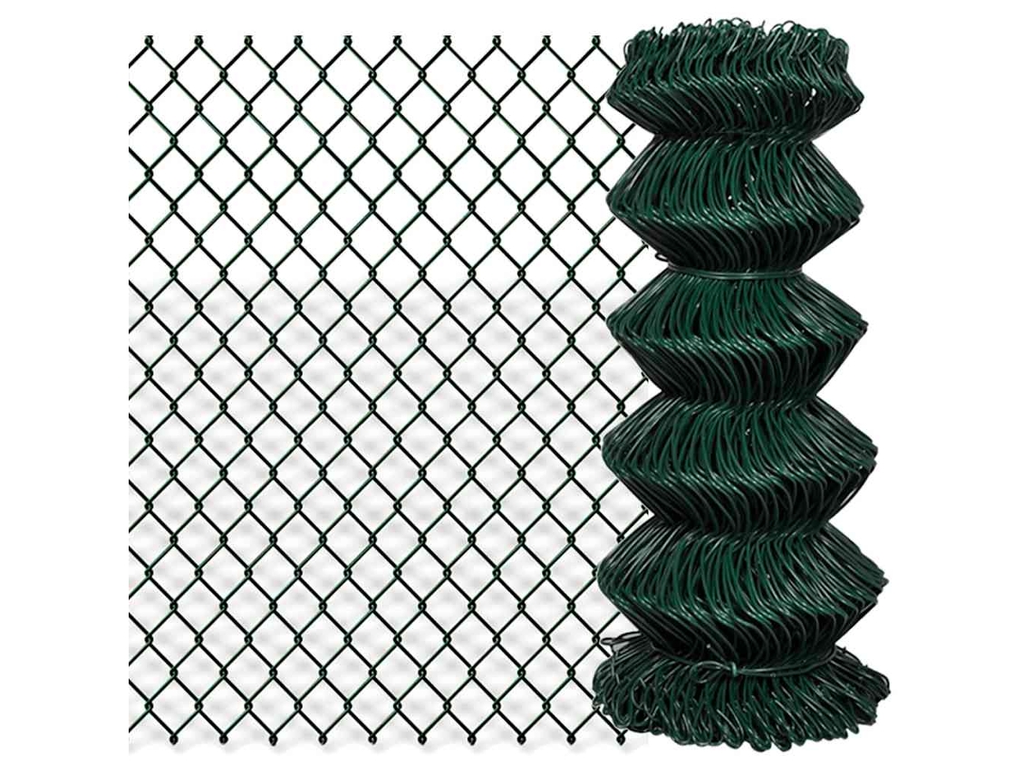 Conjunto 1 Cerca De Cadeia Vidaxl Verde Aço (2500 X 80 X 80 Cm)