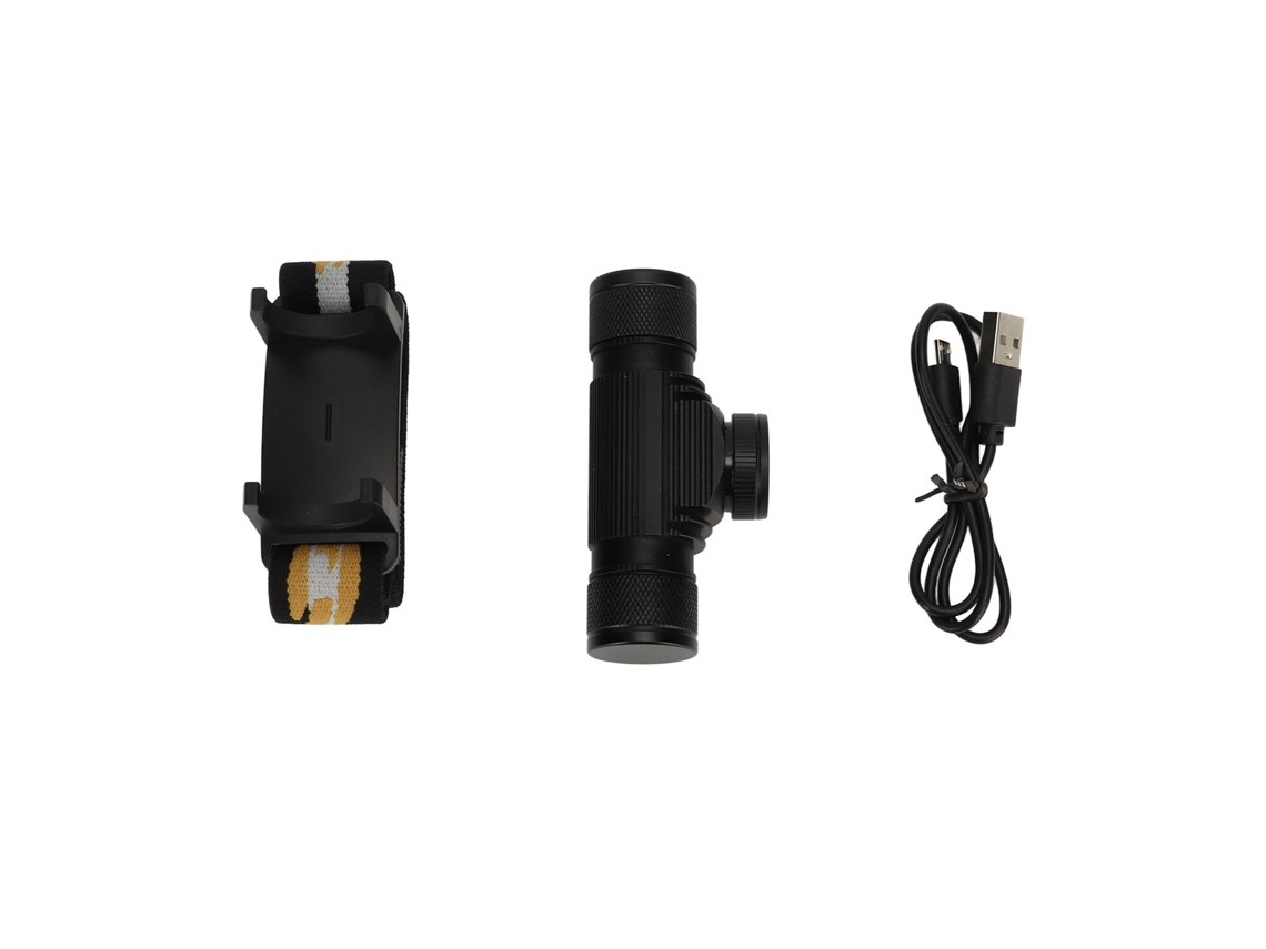 Farol Frontal Recarregável com 6 Modos Zoom Rotativo À Prova D'água para Aventura e Caminhada | S/MARCA