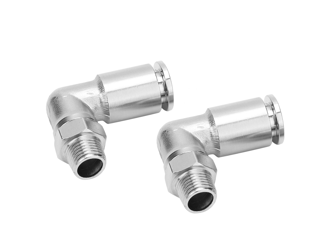 Laxiscreed Conector Pneumático Rápido 8mm Com Rosca Bspp 90° Em Cobre-níquel