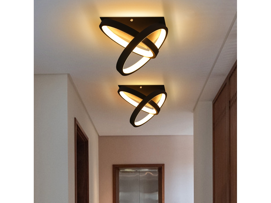 Lâmpada de Teto Led de 3 cores para quarto sala de estar varanda 22w branco/preto | S/MARCA