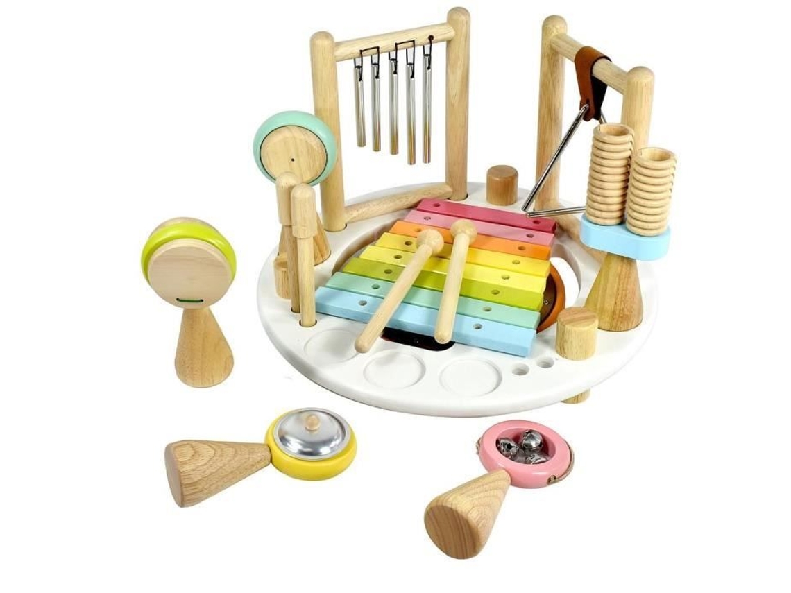 Jogo de Aprendizagem I M Toy Centro Musical Wooden Melody Mix Cores Pastel Descoberta de Sons