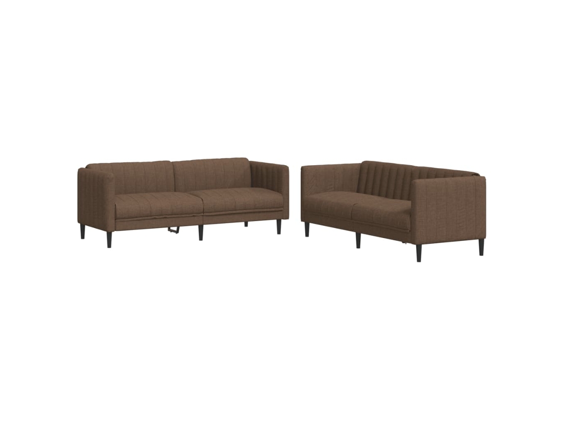 Conjunto De Sofás Vidaxl Marrom Tecido (193 X 74 X 76 Cm)
