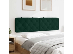 Vidaxl Almofadão De Cabeceira 180 Cm Veludo Verde-escuro