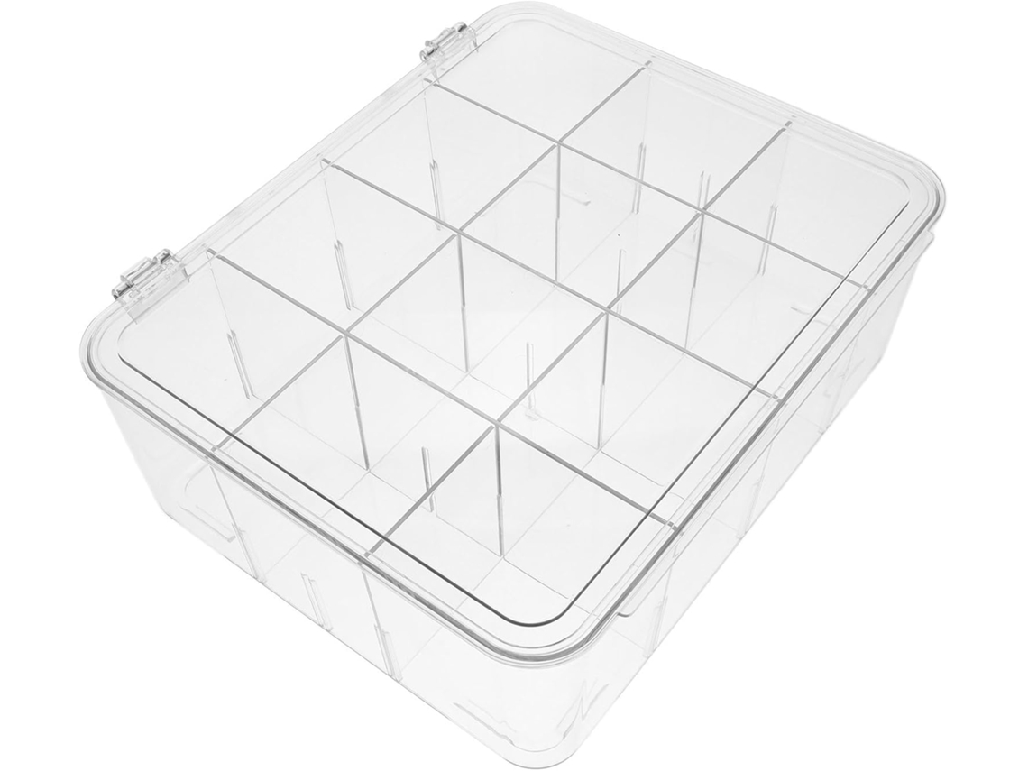 Caixa de Armazenamento de Plástico com Compartimentos, Design Elegante e Simples. SFUSHOS