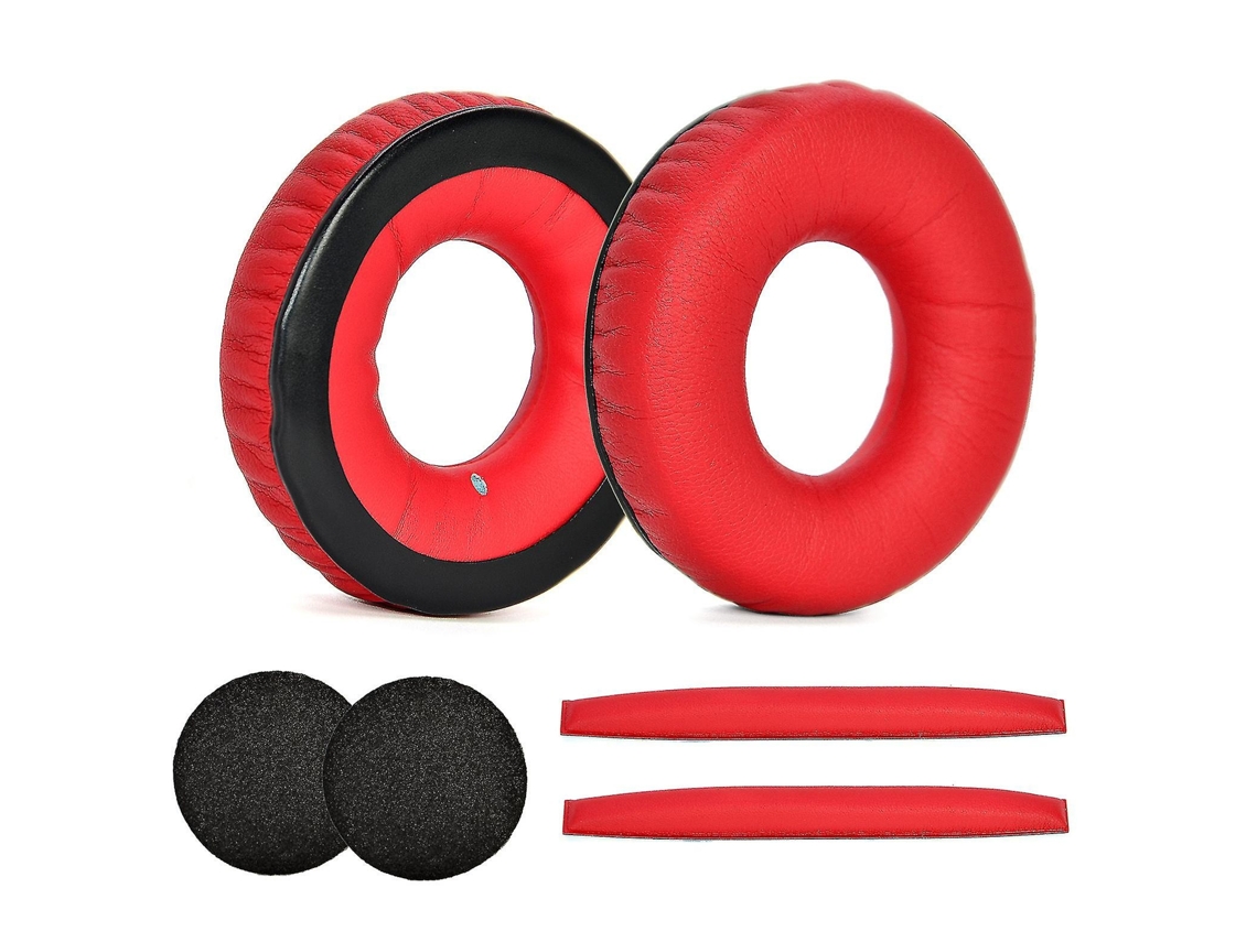 Lurelia Kit De Almofadas Auriculares E Faixa De Cabeça Para Auscultadores Sennheiser Hd 25 1 Ii, Vermelho, 1 Par