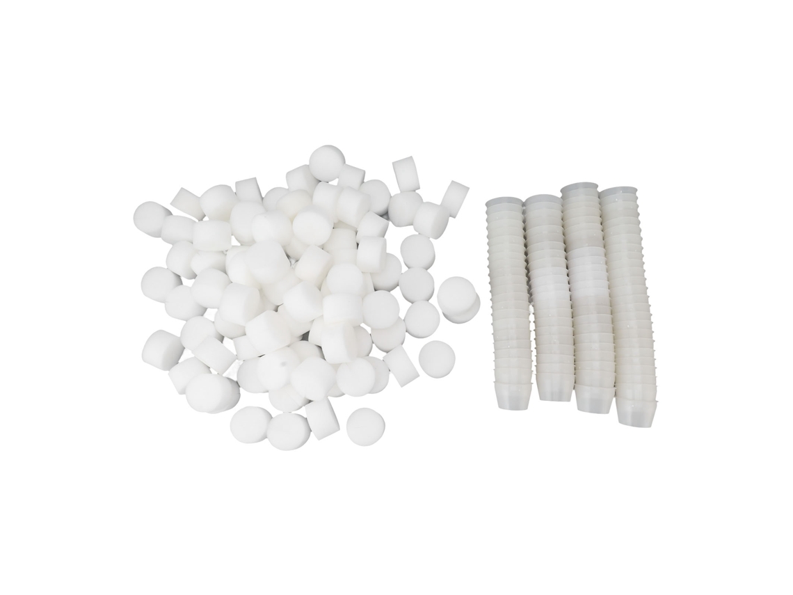 100 Copos De Rede Com 100 Esponjas Vasos Jardim Hidroponia Branco