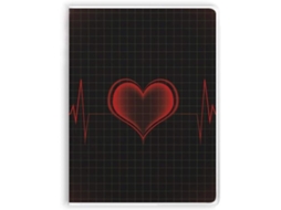 Carnet De Notas Com Sopa De Cobertura Em Forma De Coração Com Eletrocardiograma