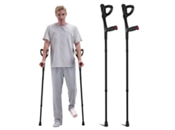 Muletas de Antebraço, 10 Níveis de Altura Ajustável, Muletas de Caminhada, 1 Par, 350Lbs VEVOR