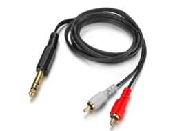 Cabo de Áudio Estéreo Divisor em Y 20 Cm/1,5 M com Conector Macho 6,35 Mm para 2 Rca Macho AQUAFORGE