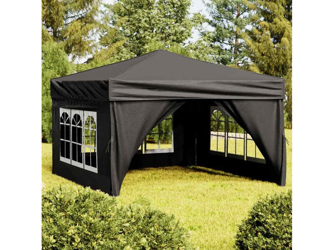 Vidaxl Tenda Para Festas Dobrável Com Paredes Laterais 3x3 M Preto