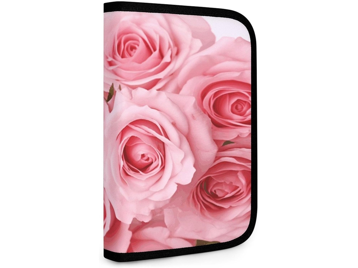 Bolsa dobrável Fresh Roses Cor De Rosa para pequenas ferramentas, bolsa de armazenamento multiuso com zíper.