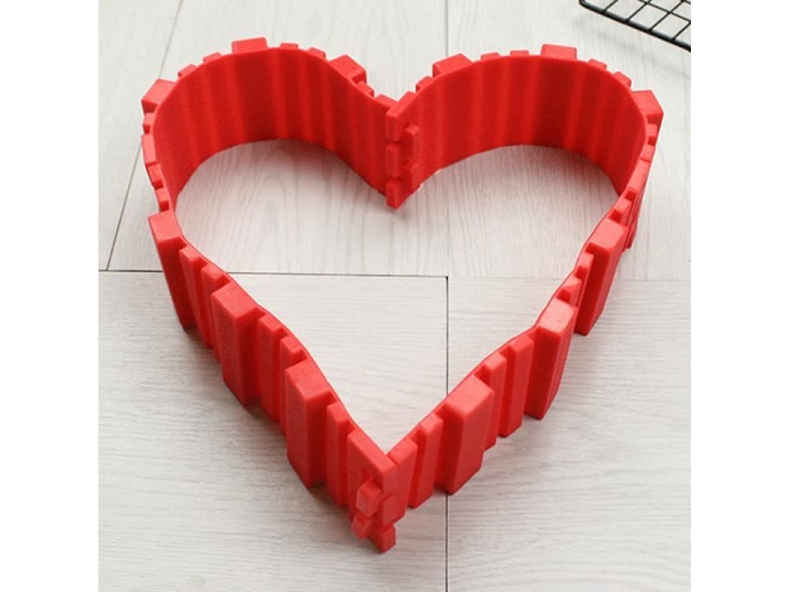 Forma De Bolo Antiaderente Silicone 4 Peças Vermelho 19x55 Cm