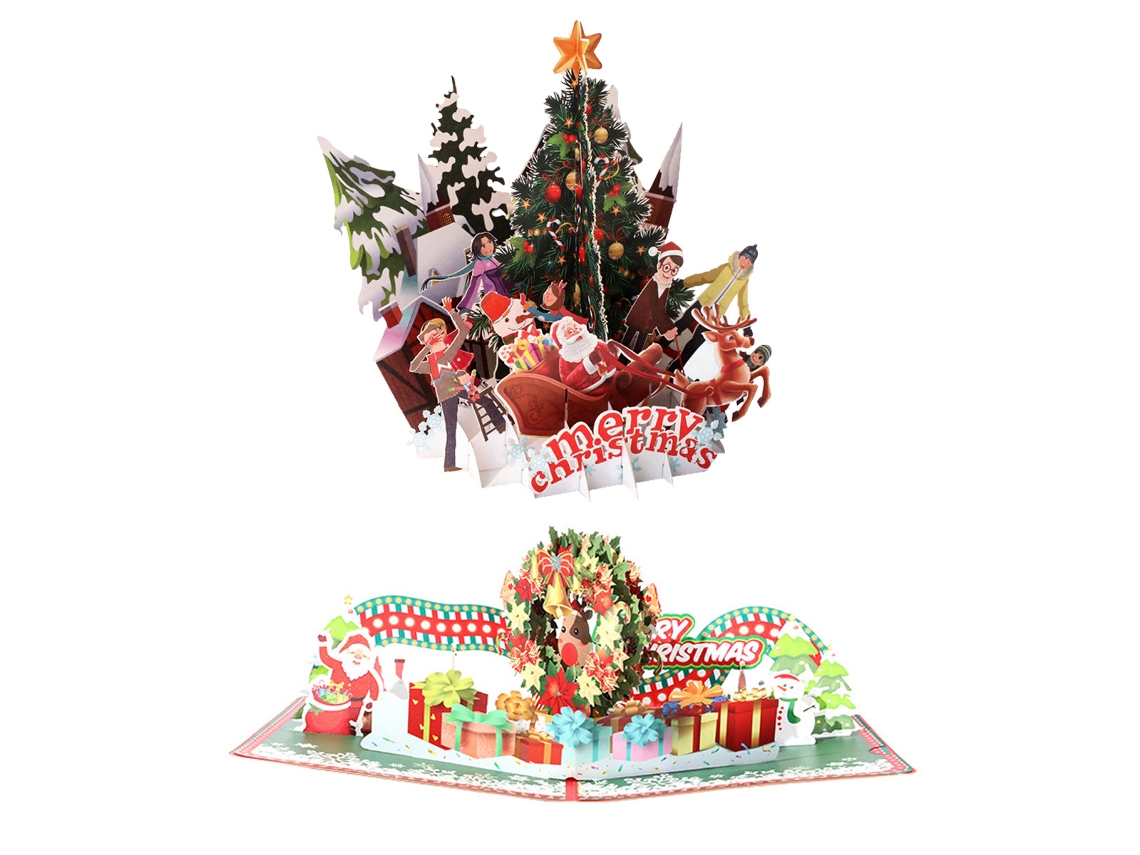 Cartão de Árvore de Natal 3D com Envelopes Cartões para Festividades NEVEANCE
