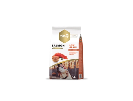 Ração AMITY Super Premium Low Grain Adult Salmon 14Kg