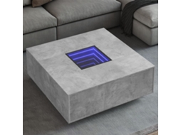 Vidaxl Mesa De Centro Luzes Led Infinity 100x100x40cm Cinzento Cimento