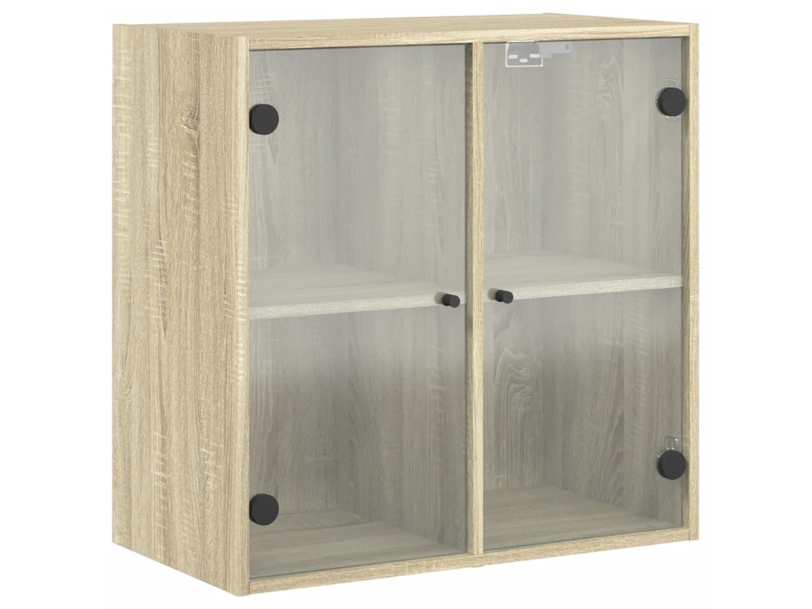 Armário de Parede C/ Portas de Vidro 68x37x68,5 cm Carvalho Sonoma MAISON EXCLUSIVE