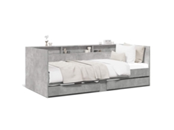 Daybed, Daybeds Vidaxl Cinzeto Madeira Processada (75 X 190 Cm)