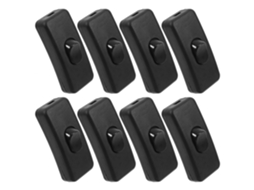 Interruptor Em Linha Betooky Para Lâmpadas, Pacote Com 10 Unidades, Preto, Capacidade De 2a E 125-250v, Compatível Com