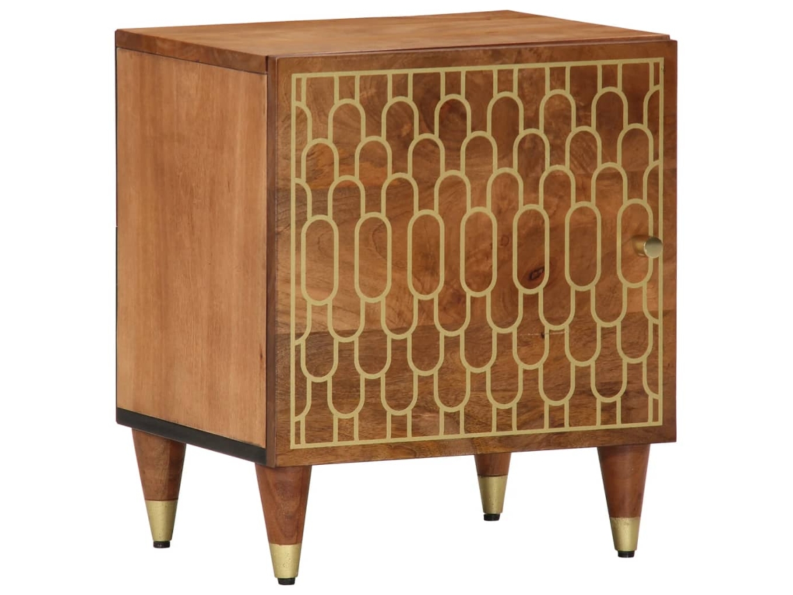 Vidaxl Mesa De Cabeceira 40x33x46 Cm Madeira De Mangueira Maciça