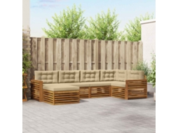 Vidaxl Conjunto De Sofás Para Exterior 6 Unid. Natural E Bege