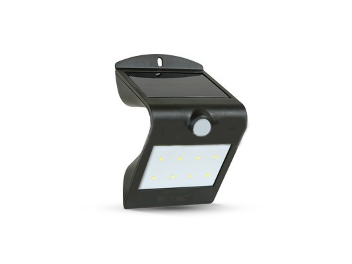 Projetor Led Parede Solar 1.5w C/sensor Corpo Preto V Tac