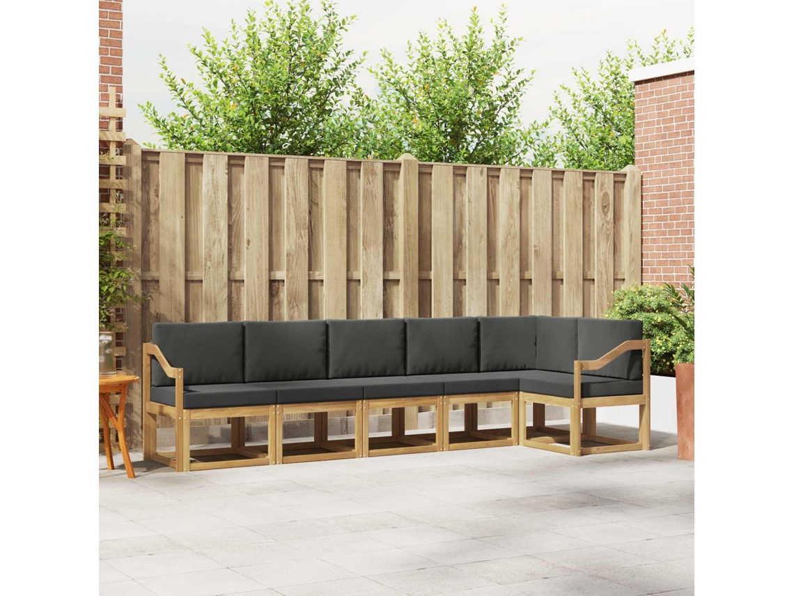 Vidaxl Conjunto De Sofás Para Exterior 6 Unid. Branco E Antracite