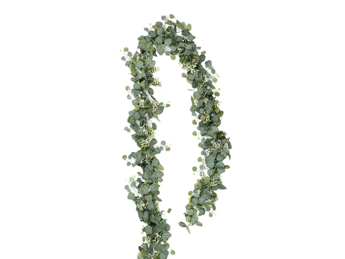 Laxiscreed Planta Artificial Com Eucalipto E Gypsophila Para Pendurar Na Porta, Pack De 2 Unidades